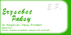 erzsebet paksy business card